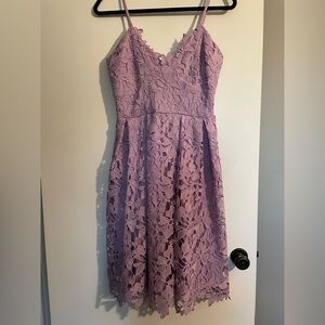 Love…ady purple lace midi dress, medium